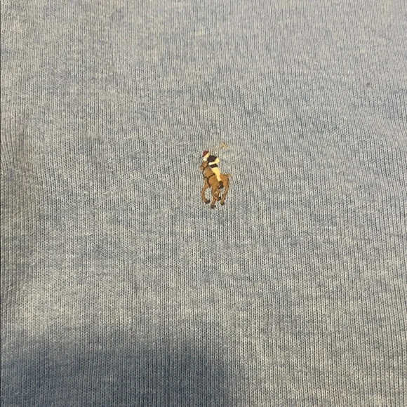 Ralph Lauren 1/4 zip  Light Blue Sweater large super soft - Picture 3 of 5